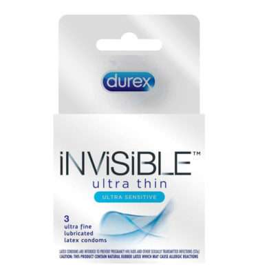 Durex Invisible Ultra Thin Condoms - 3-Pack