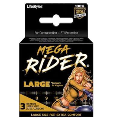 LifeStyles Mega Rider Large Condoms - 12-Pack