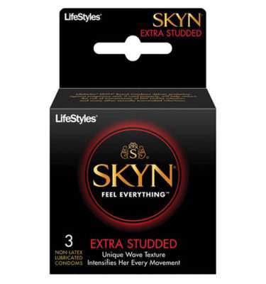 Lifestyles Skyn Extra Studded Non-Latex Condoms - 3-Pack